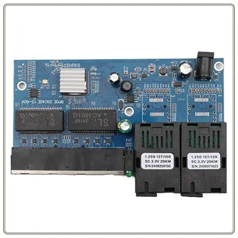 جيجابت محول إيثرنت سريع الألياف عكس POE وضع واحد 2 منافذ الألياف البصرية و4 منافذ RJ45 محول الوسائط البصرية-ABDQ