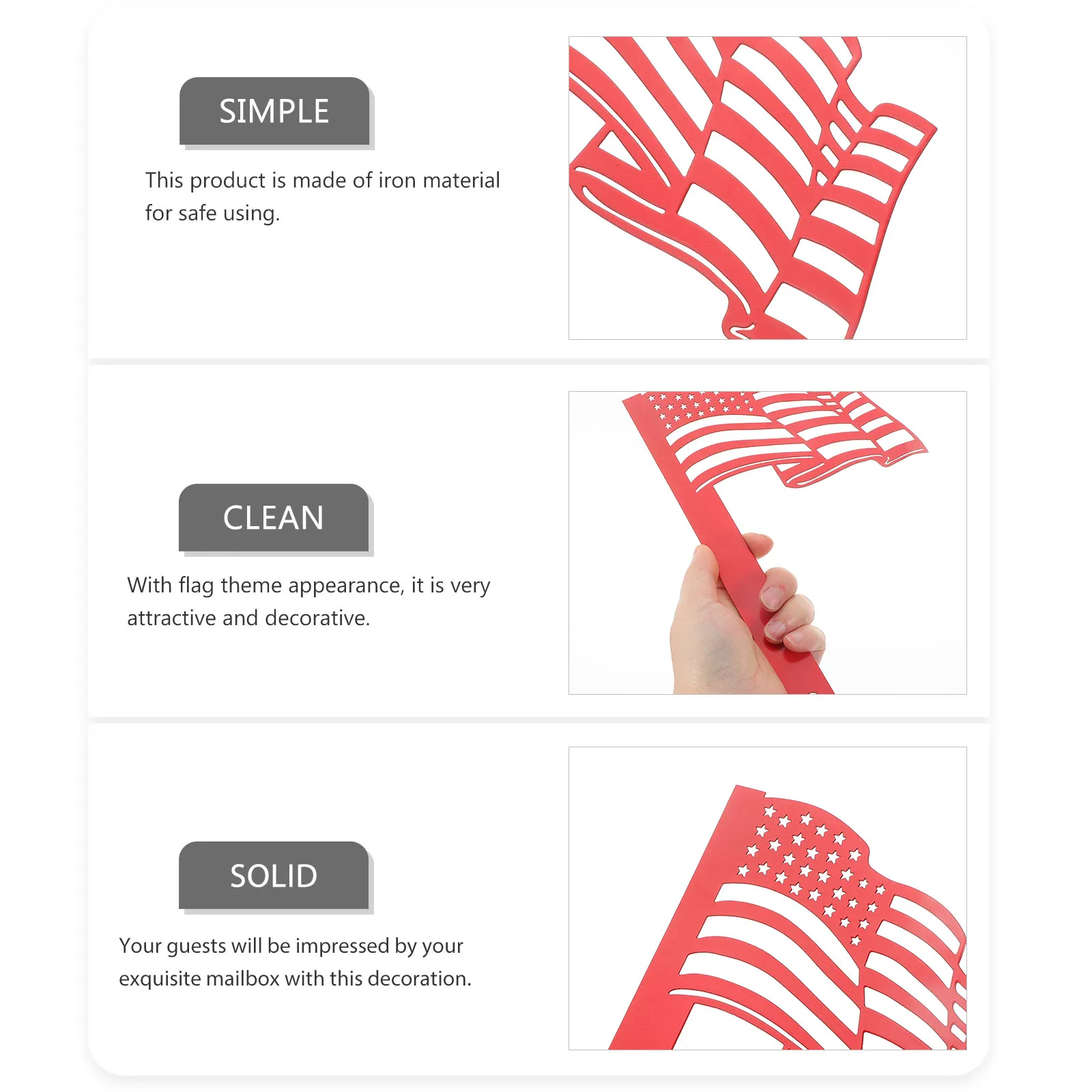

Creative Iron Flag Mailbox Decoration 25x15.8cm Yard Garden nament Stake Replacement for Lawn flag garden yard mailbox