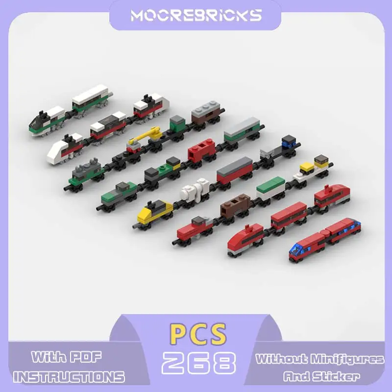 Klassieke Teeny Trains Serie Auto Model Trein Modulaire MOC Bouwstenen Modulaire Monteren Technologie Bricks Speelgoed Kerstcadeaus