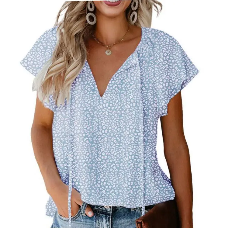

Fashion Lace Splicing Hollow Short Sleeve Women's Blouse Summer Elegant Office Lady Shirt Solid Color Casual O Neck Blouses Tops