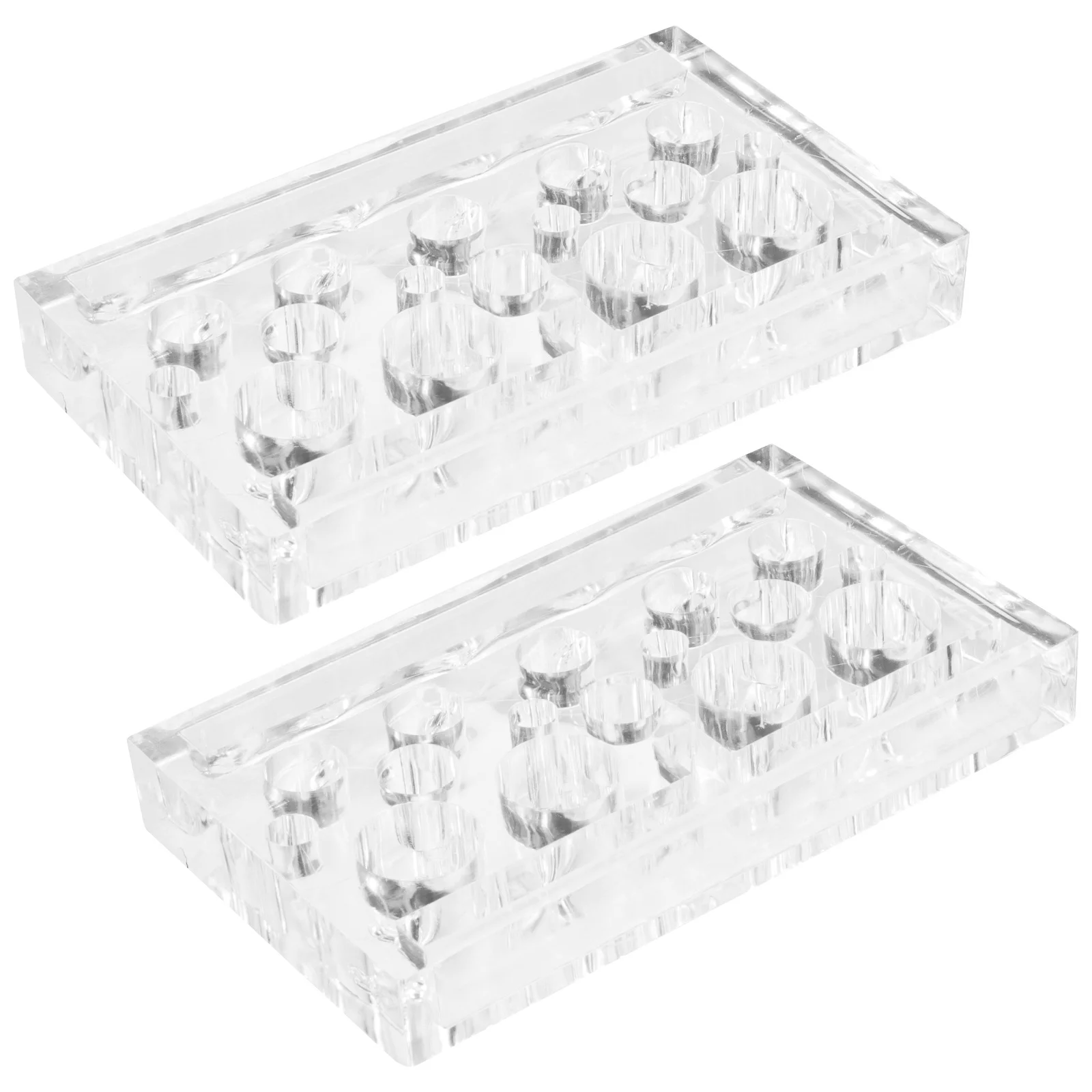 

2Pcs Acrylic Ink Cup Holder Pigment Stand Square for Tattoo Eyebrow Lip Pen Organizer Acrylic Holder