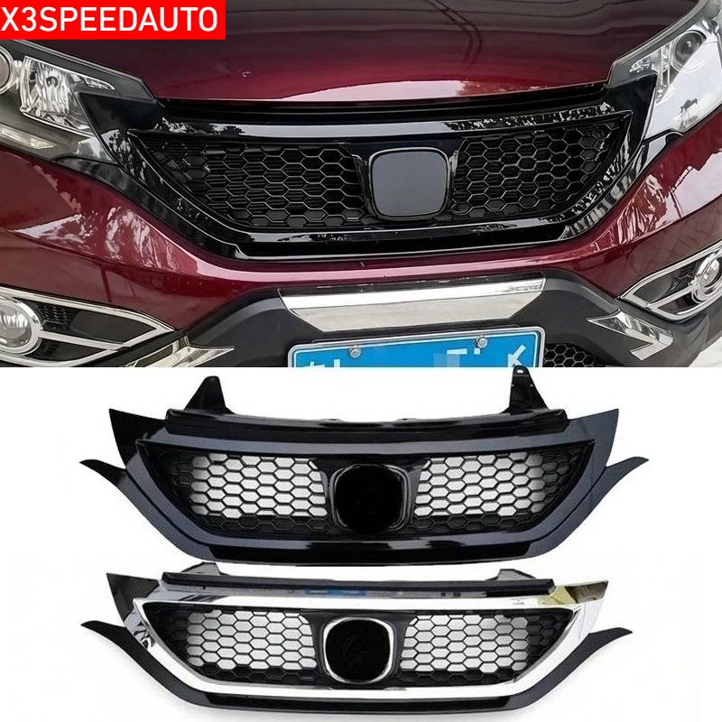 

Fit For 2012-2014 Honda CRV CR-V Front Mesh honeycomb radiator Racing Grill Grille Replacement Parts ABS Chrome / Black