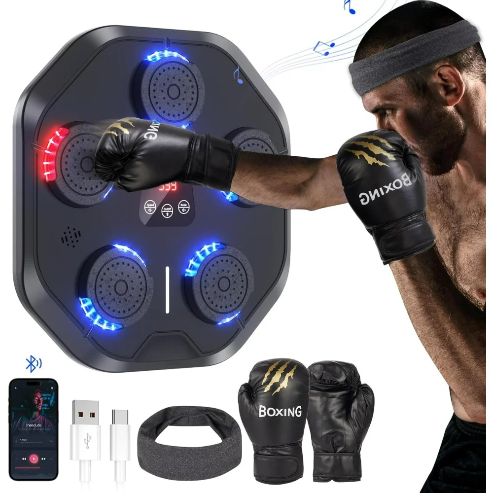 Boxing gloves new type music boxing machine wall mounted smart bluetooth music to teach adults electronic boxing exercises