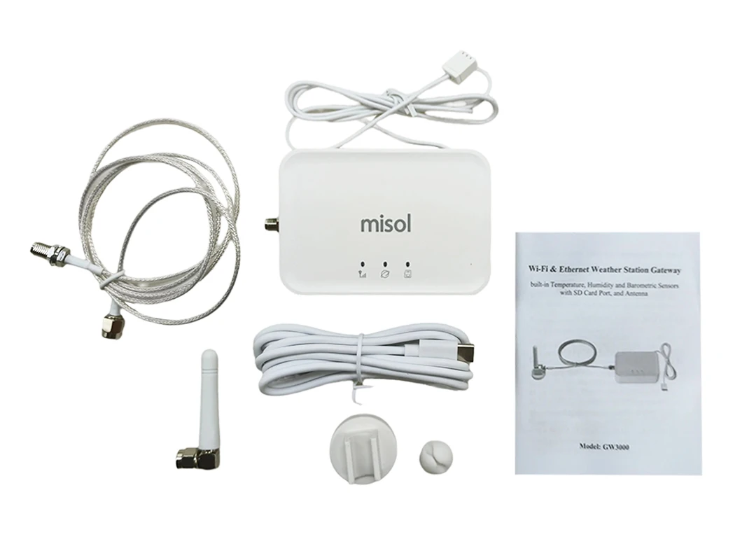 Misol//GW3000 Ethernet and Wi-Fi Gateway with Data Storage with Enhanced  Antennafor weather station