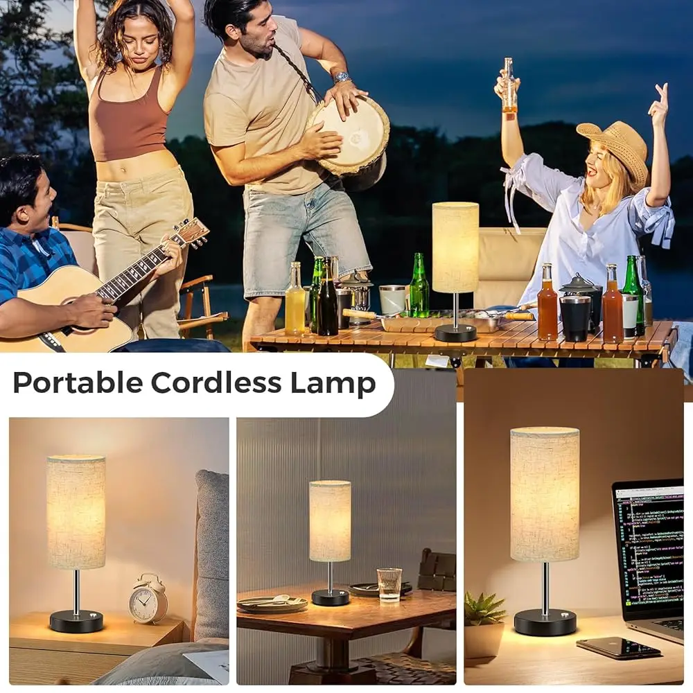 Cordl Lamp Rechargeable 1 Pack, 14.3In Buffet Cordl Table Lamp For Living Room Restaurant, 3 Way Dimmable Touch Control Battery