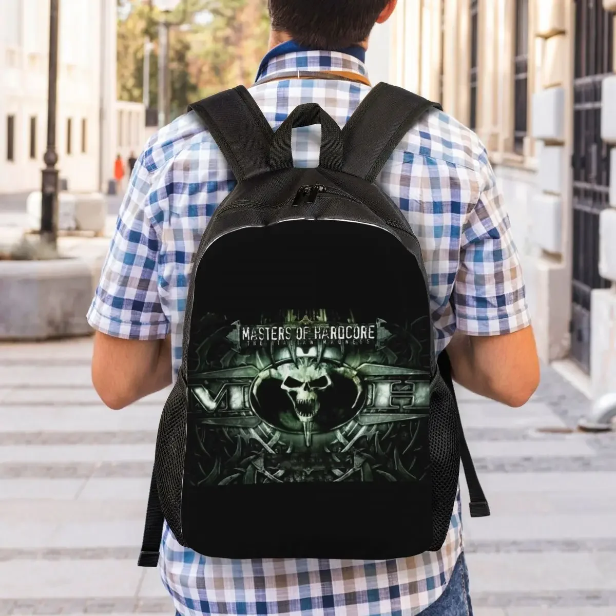 Custom Music Festival H-Hardcores Laptop Backpack Men Women Casual Bookbag for College School Students Gothic Classical Bag