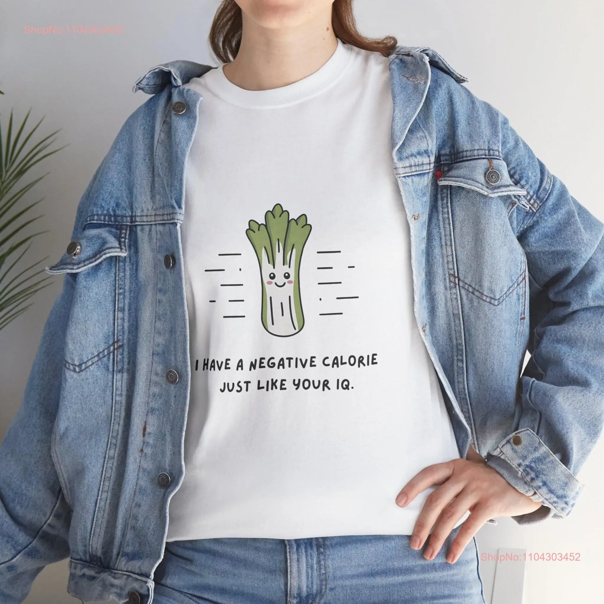 Cute Celery T Shirt Funny Vegetable Minimalist Design Humorous Quote Calorie Negative Humor Food  long or short sleeves