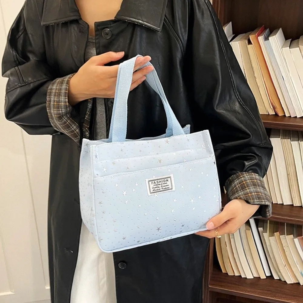 Fashion Large Capacity Lunch Bag Thickened Shining Stars Women Handbag Casual Portable Commute Bag Work