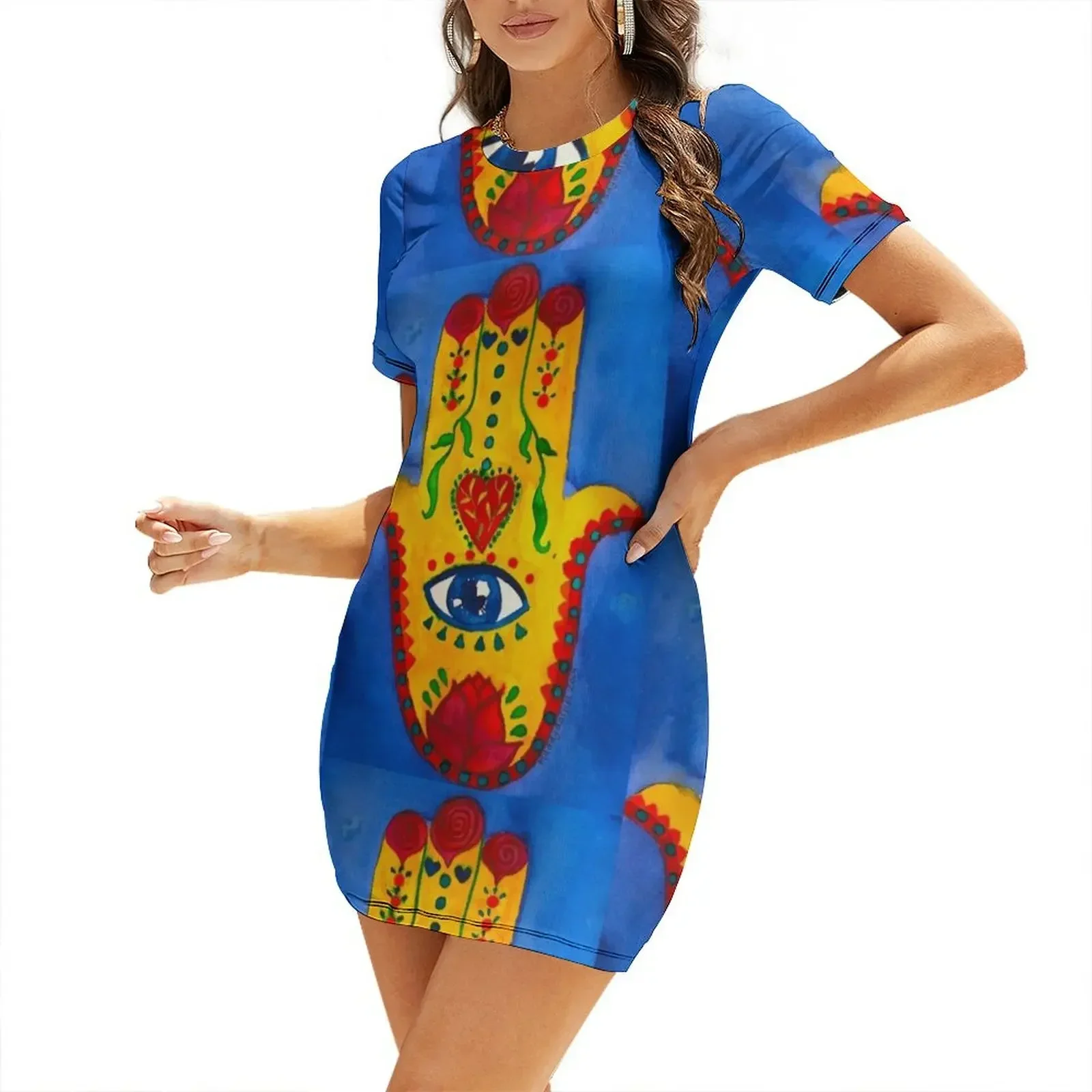Maddy's hand of protection Short-Sleeved Dress Bride dresses dress party night evening dresses ladies Dress