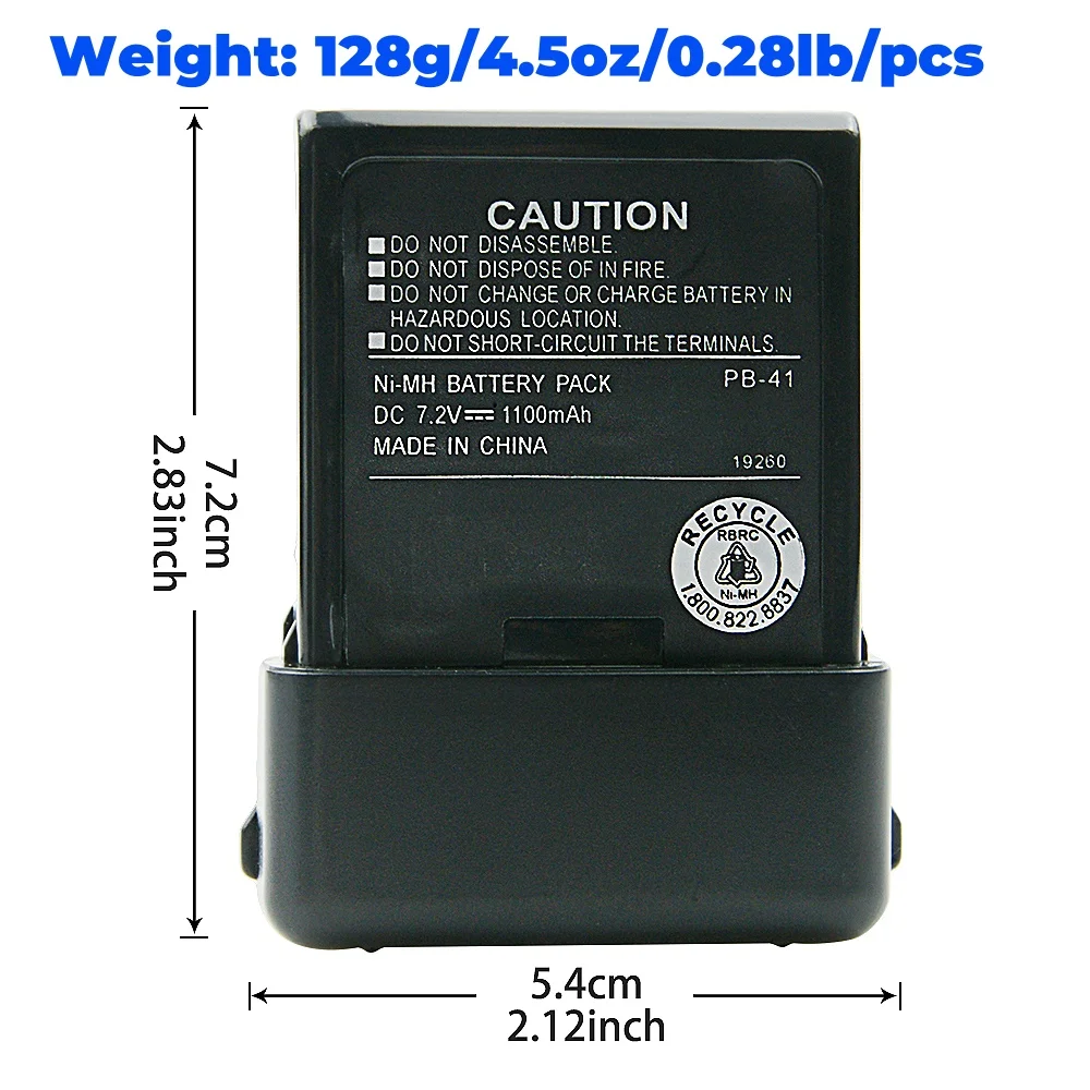 7.2V 1100mAh PB-41 PB-40 NI-MH Battery for Kenwood TK-2118 TK-3118 Two Way Radios Replacement Battery