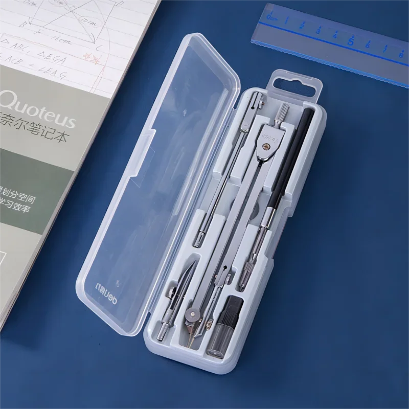 Deli Stainless Steel Drawing Compass Math Geometry Tools for Circles School Supplies for Student Stationery