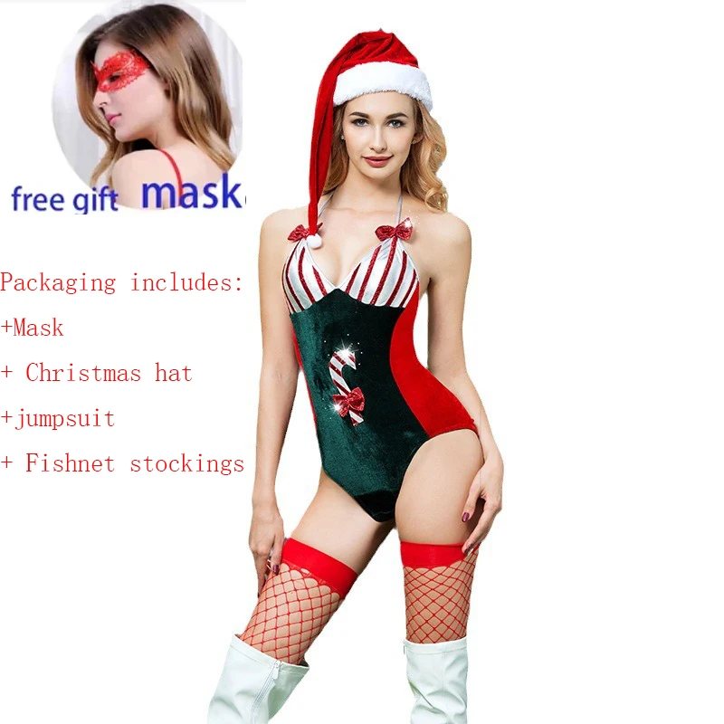 

Sexy Christmas Lingerie for Women, Santa Costume Costumes, One Piece Present Lingerie Gift Xmas Mrs Claus Holiday