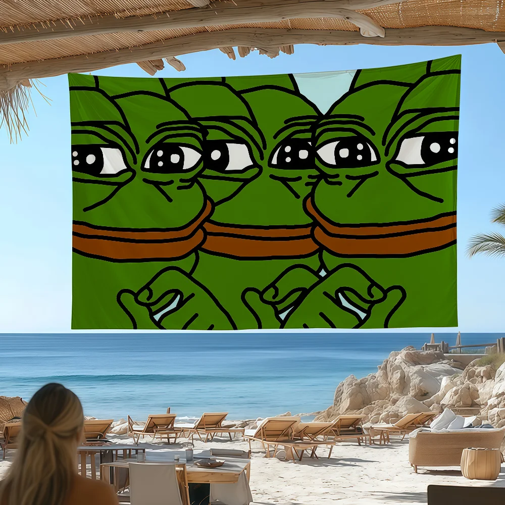 Meme P-Pepe the F-Frog flag Custom Camping Garden Decor Party Backdrops Wall Art Family Gifts