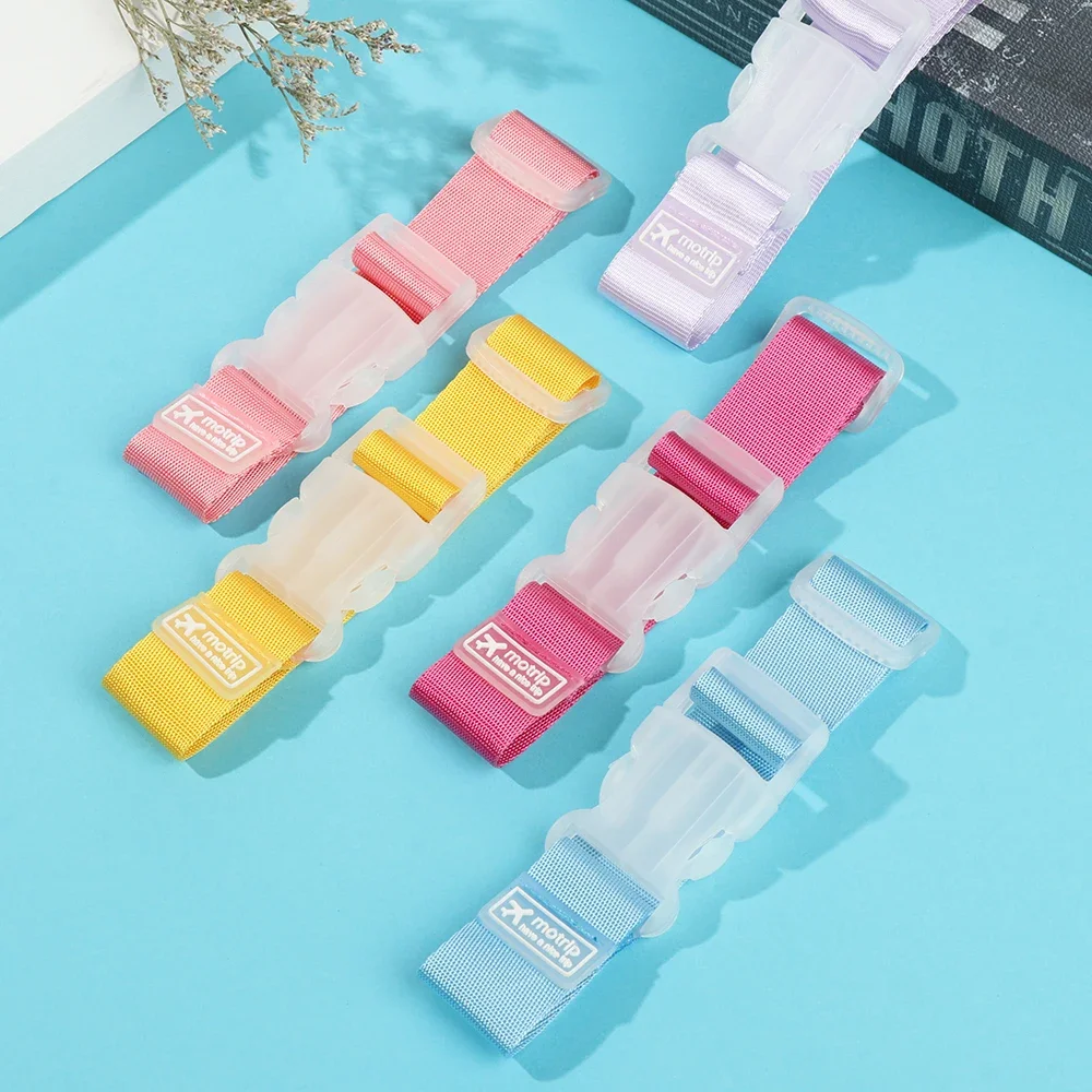 Colorful Adjustable Baggage Nylon Straps Baggage Belt Security Bag Buckle Button Aircraft Supplies Travel Luggage Accessories