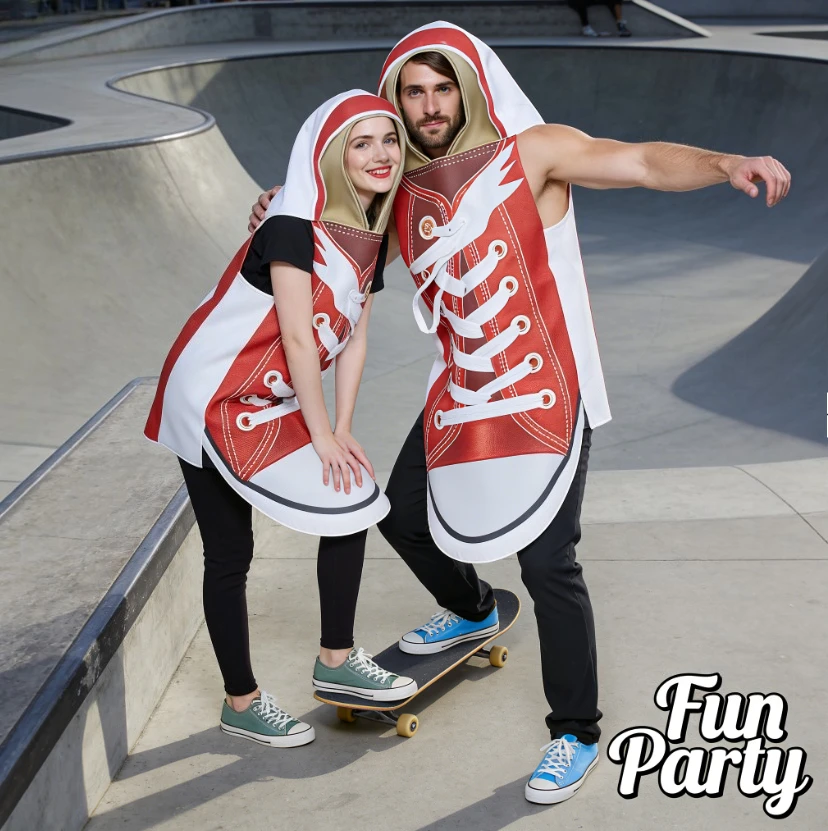 

Couple Canvas Shoes Cosplay Costume Set Funny Novelty Party Dress Up Outfit For Stage Performance Carnival Holiday