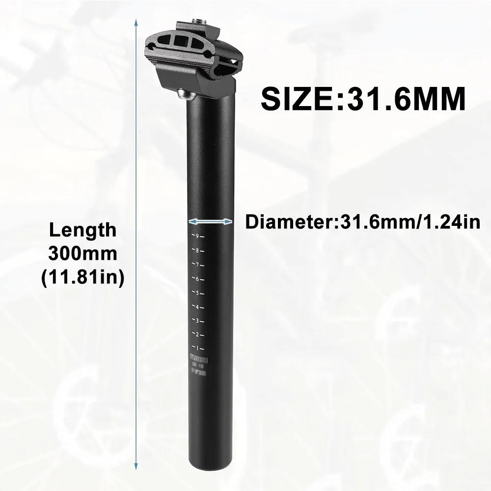 300 mm Fahrradsattelstütze 25,4/27,2/28,6/30,4/30,8/31,6 mm Sattelstütze aus Aluminiumlegierung, geeignet für Fahrrad, Mountainbike, Rennrad, MTB