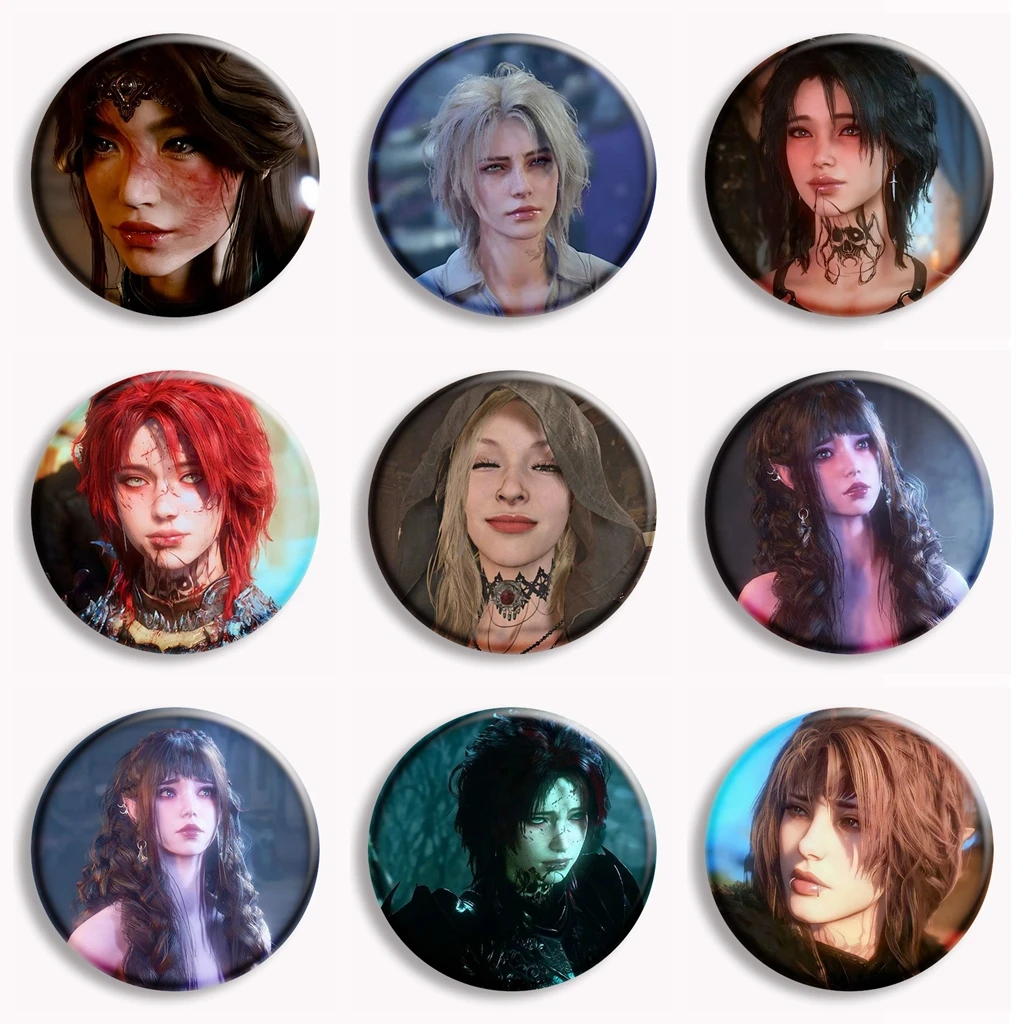 Astarion B-Baldur Gate 3 Evelyn Lotte Danni Aesthetic Button Pin Creative Game Character Anime Brooch Badge Bag Decor