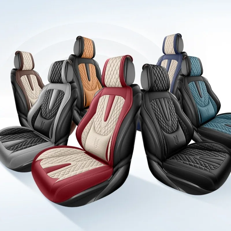 

Comfortable PU Leather Car Seat Cover Set Universal Car Seat Protection Pad Cars Accessories Interior Car Seat Cushion Full Set