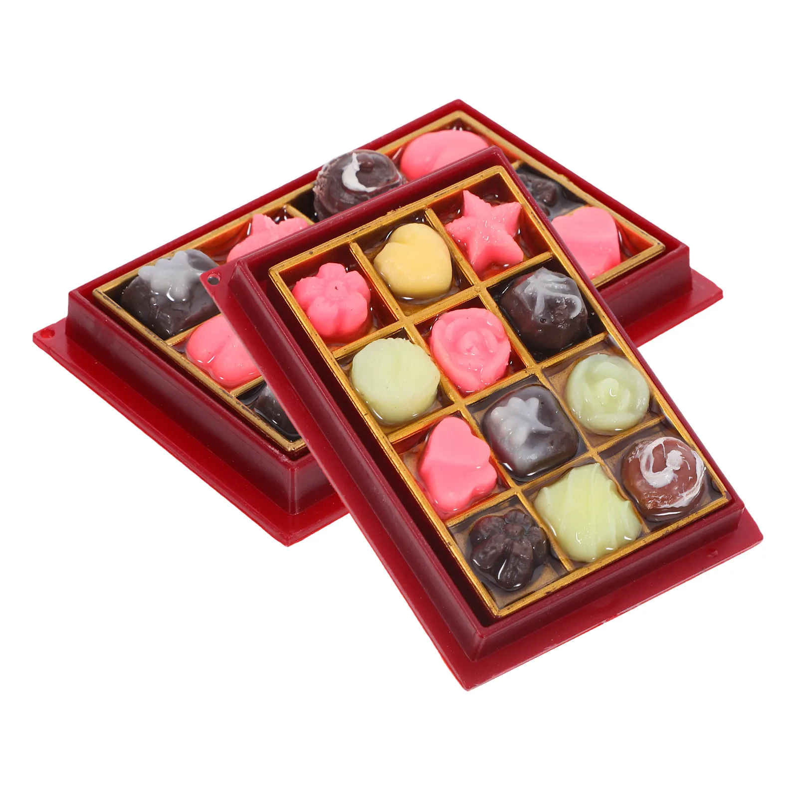 2Pcs Miniature Chocolate Simulation Fake Food Artificial Ornaments for Dollhouse Decor Creative Displays Pretend Play Props