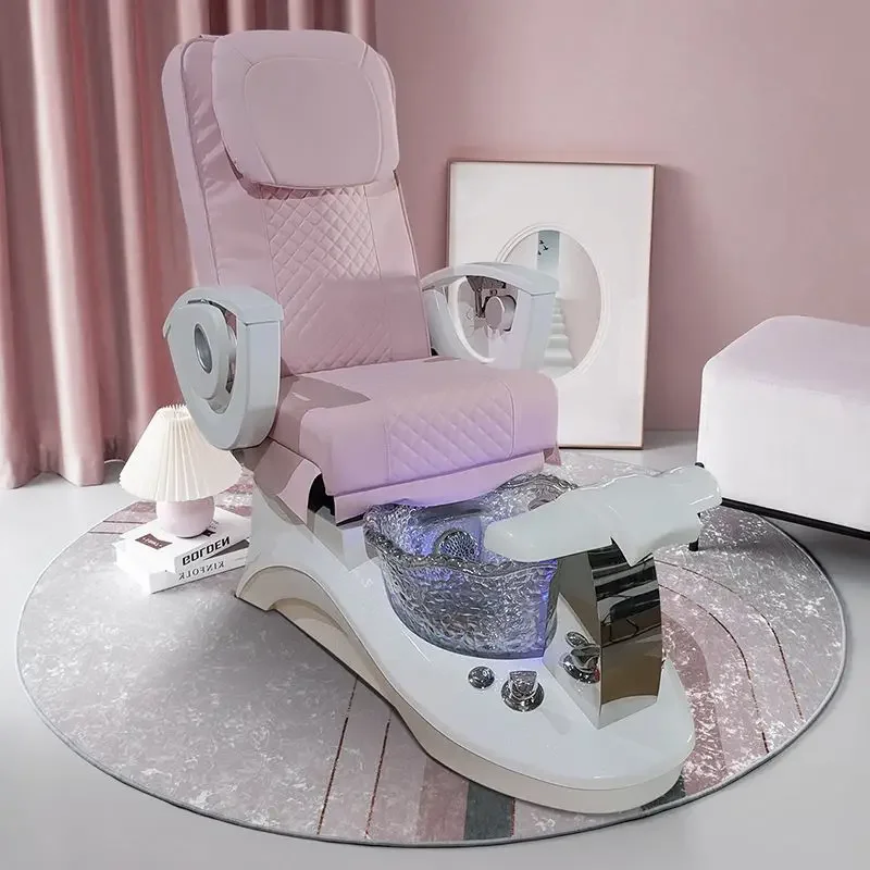 Hot pink foot rest salon furniture spa manicure bed pedicure massage chair light pink pedicure chair