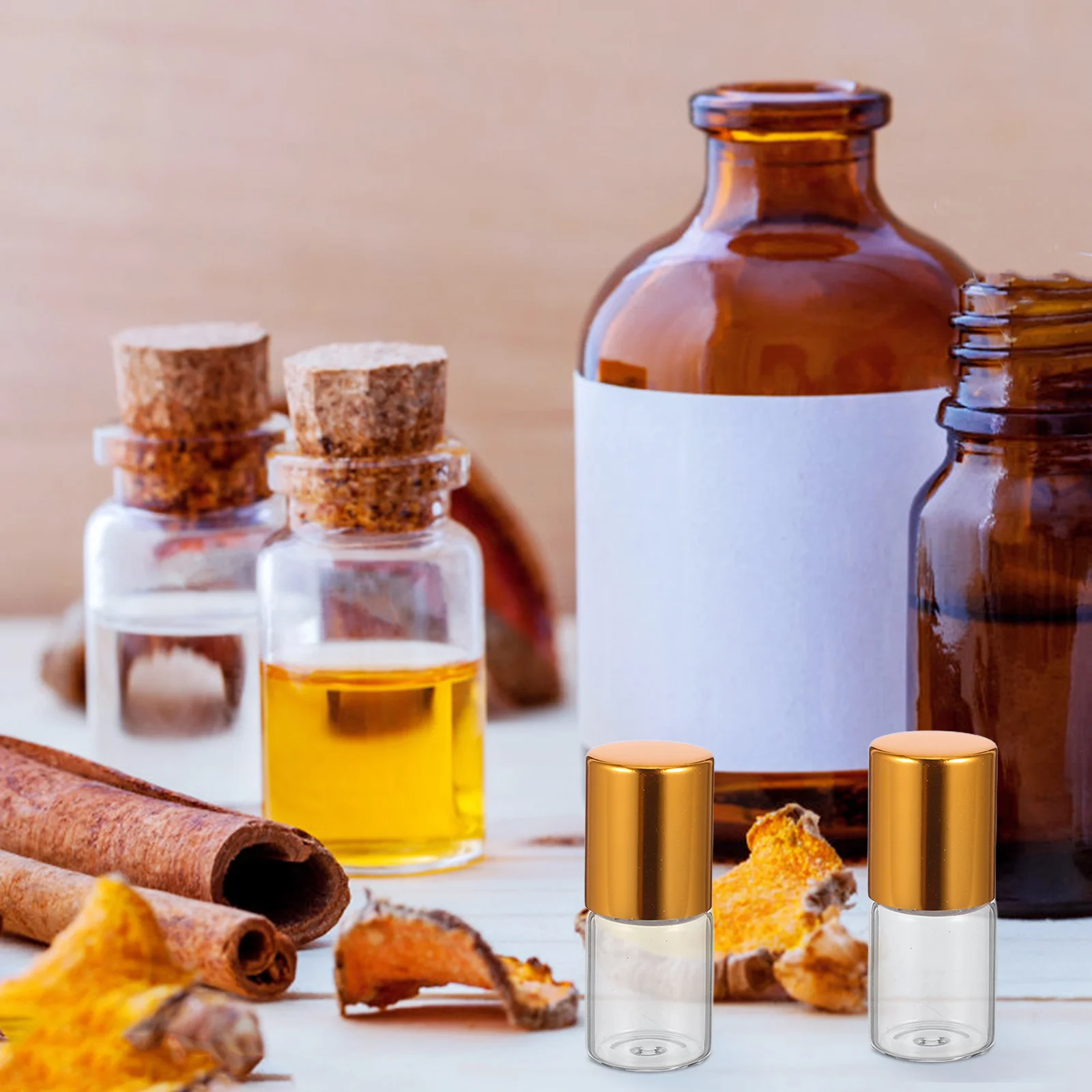 

12pcs Refillable Glass Roller 2Ml Travel Size Transparent Essential Oil Perfume Bottles With Gold Caps Portable Aromatherapy