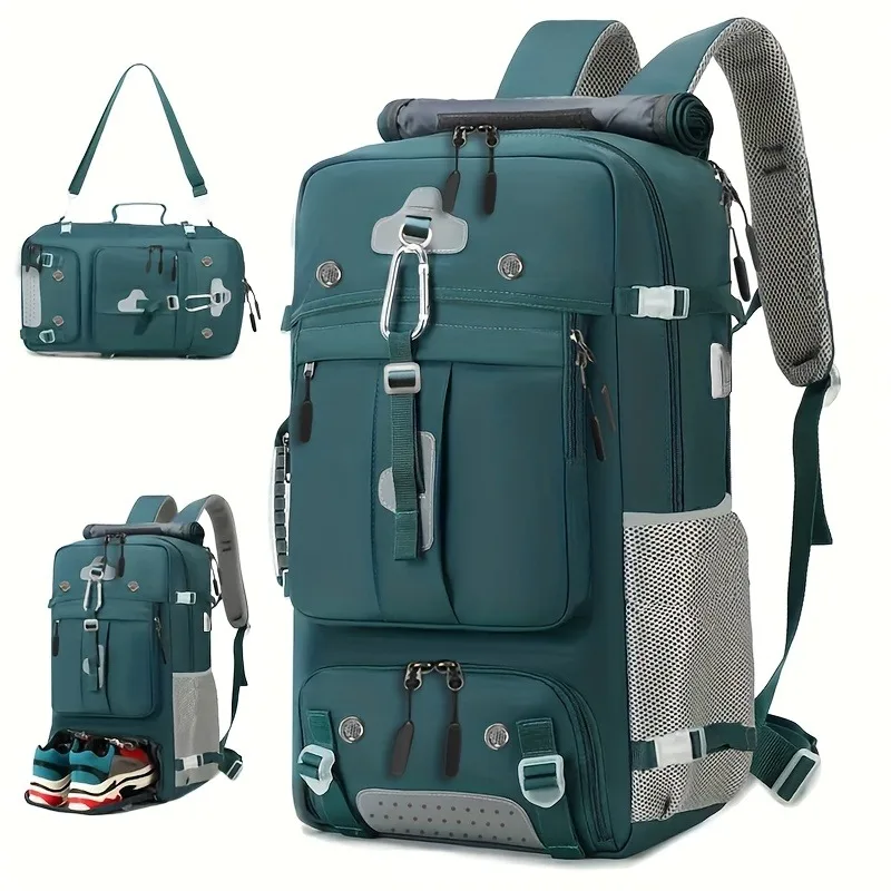 

Дорожный рюкзак большой вместимости, вместительный рюкзак на 40 л, прочная трансформируемая сумка для багажа, подходит для ноутбуков с диагональю 17 дюймов, с отделением для обуви.