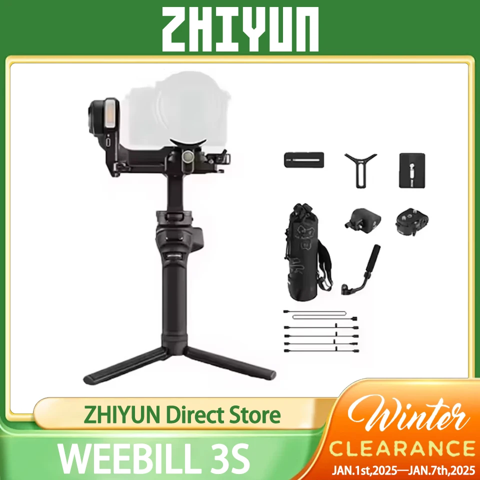 ZHIYUN WEEBILL 3S Camera Gimbal with Fill Light 3-Axis Handheld for DSLR Mirrorless Cameras