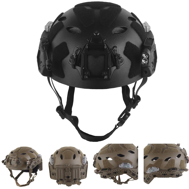 Casco Airsoft SF FAST con riel Picatinny y luz LED - imagen 3