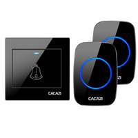 CACAZI Wireless Home Welcome Doorbell Waterproof 300M Remote US EU UK Plug Cordless Door Ring Bell Chime 1 2 Button 1 2 Receiver