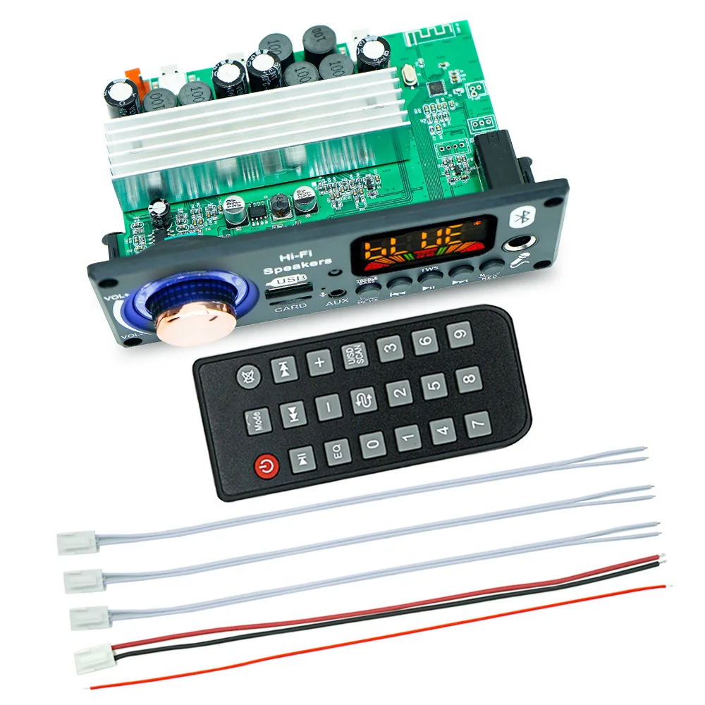 JQ-D187BT 200W Amplifier Board 2.1 Channel Bluetooth DC 6V-24V HiFi MP3 Player Module USB FM AUX