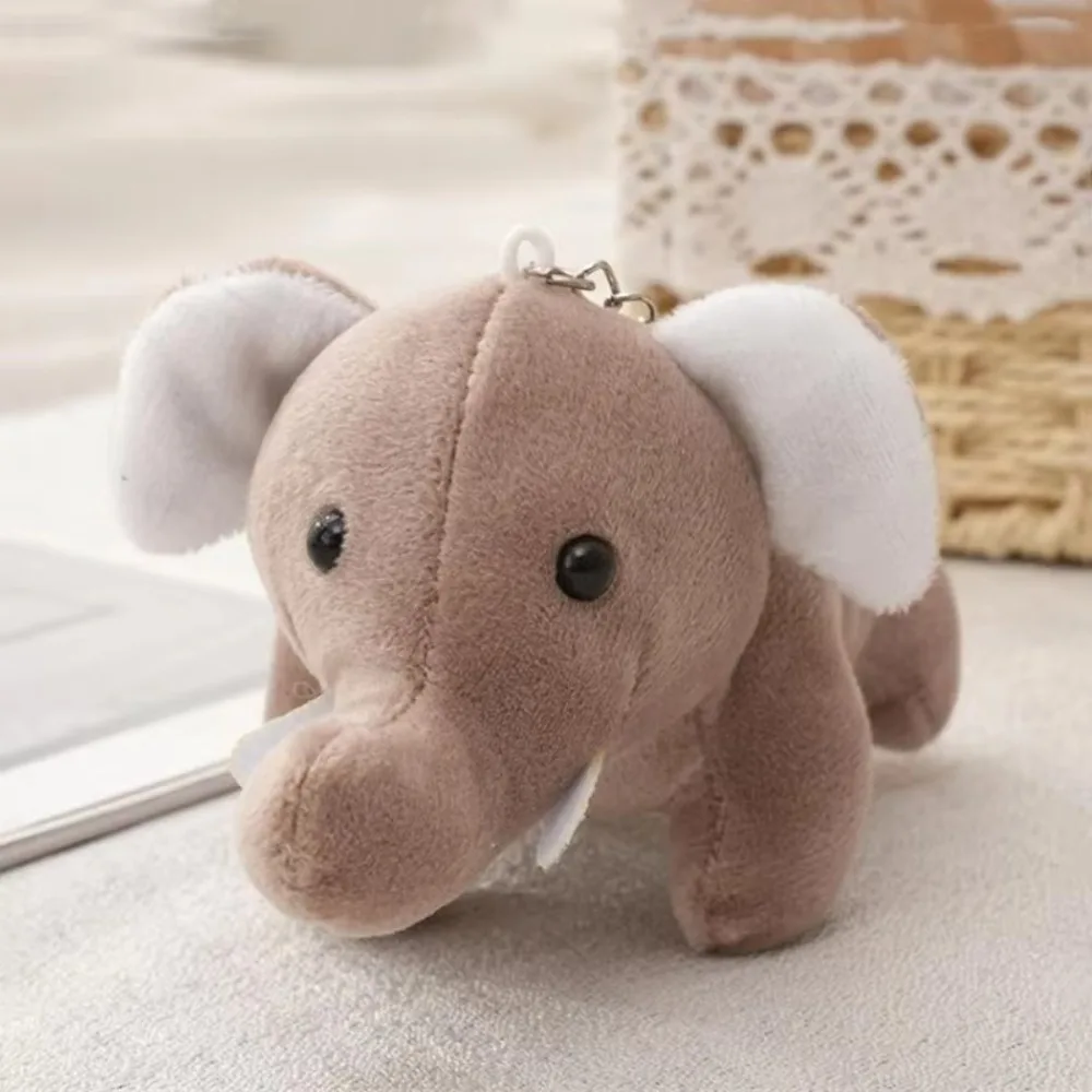 Animali di peluche ripieni Giocattoli 10 cm Giungla Leone/Elefante Tigre/Giraffa Ippopotamo Peluche Portachiavi Ciondolo Leopardo Simpatico cartone animato