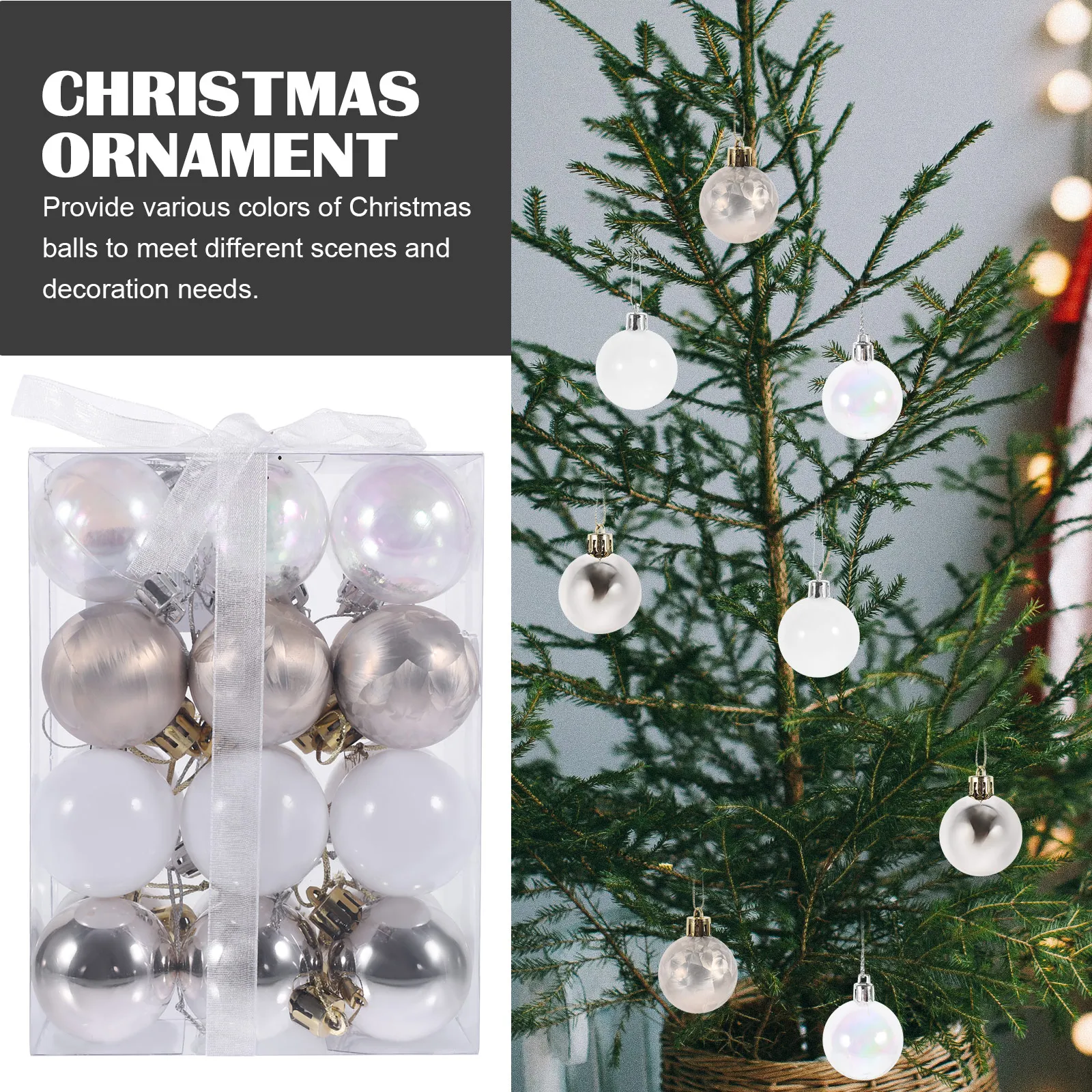 

24Pcs Christmas Ball Ornaments Decorative Xmas Tree Hanging Balls for Home Party Xmas Supplies Ball Ornaments Christmas Balls
