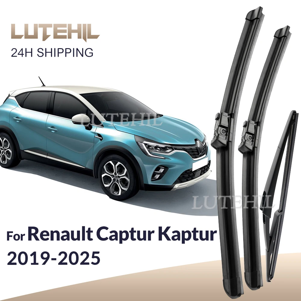 

For Renault Captur JB JE 2019 - 2025 2021 2022 Wiper Front & Rear Wiper Blades Windshield Windscreen Window Brushes 28"+14"+11"