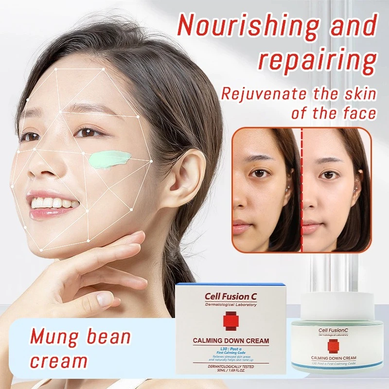 Mung Bean CALMING DOWN CREAM Первый успокаивающий код и естественно помогает тон кожи снимает стресс
