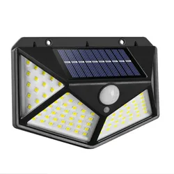 1/2/4pcs，Solar Outdoor Lighting Exterior Wall Lamp, Courtyard Exterior Wall Guide Lamp, 100LEDs Solar Wall Lamp