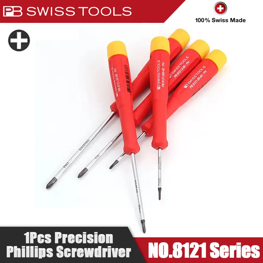 PB SWISS TOOLS 1PCS Precision Phillips Screwdriver with ESD Safe Dissipative Handle Multifunctional Screwdriver PB 8121 Series