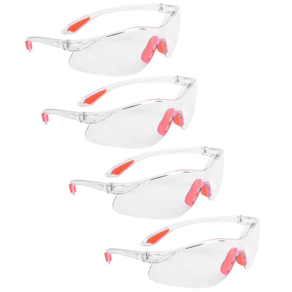 

4Pcs Safety Glasses Protective Eyewear Polycarbonate Silicone for Construction Woodworking Welding Clear Work Glasses