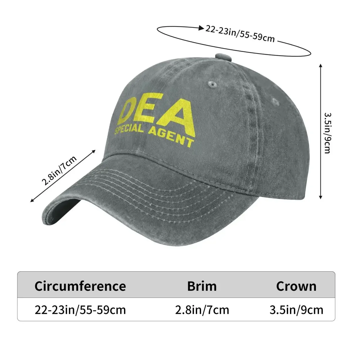 DEA Special Agent, Narcotics Special Agent Fashion Baseball Cap Peaked Cap Men's Hat Women's Cap Women Hat