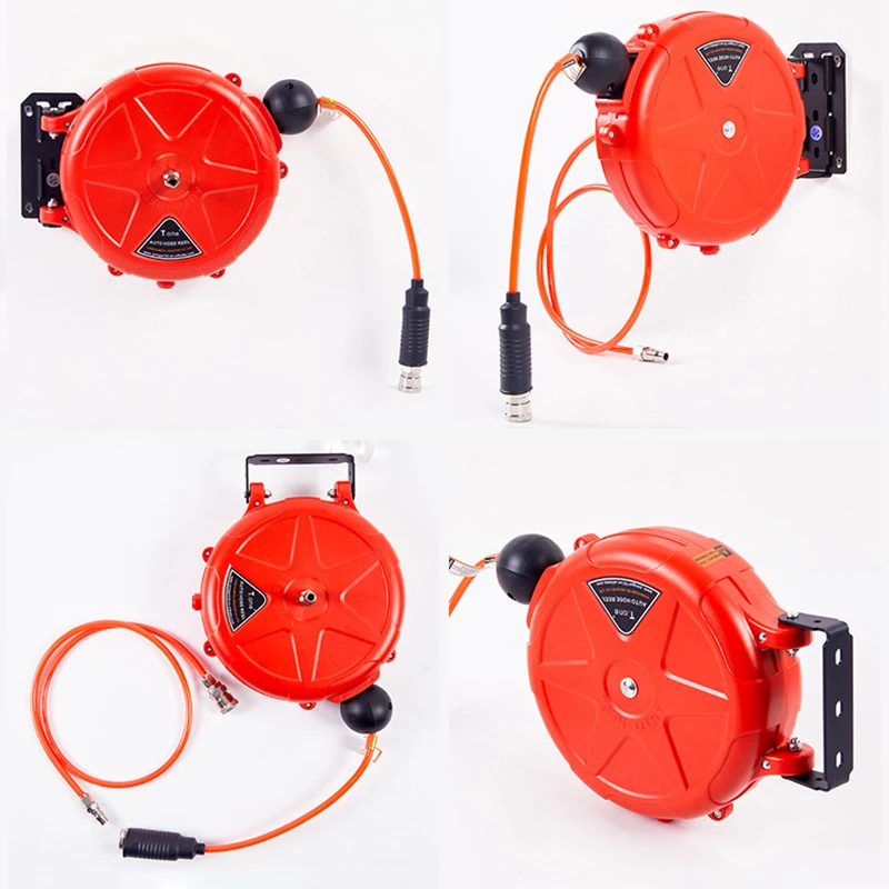 

Compressor Hose Reel Retractable 10m Automatic Rewind Tool Commercial Reel With Swivel Bracket Quick Coupler Air Compressor