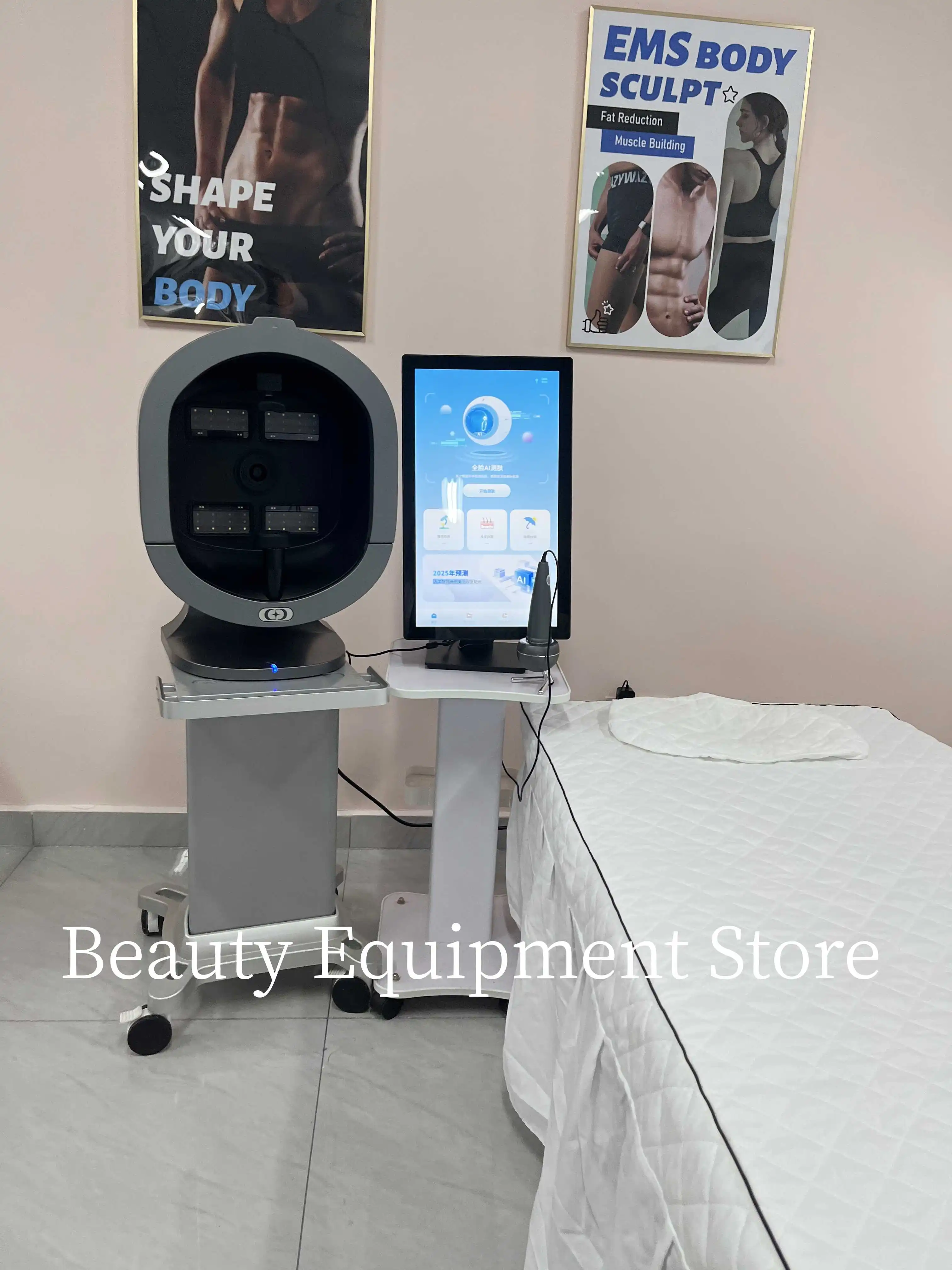 

X5 AI Skin Analysis 8 Spectrum 3D Smart Facial Scanner UV Skin Hair Analysis Measuring Machine Digital 21.5-inch
