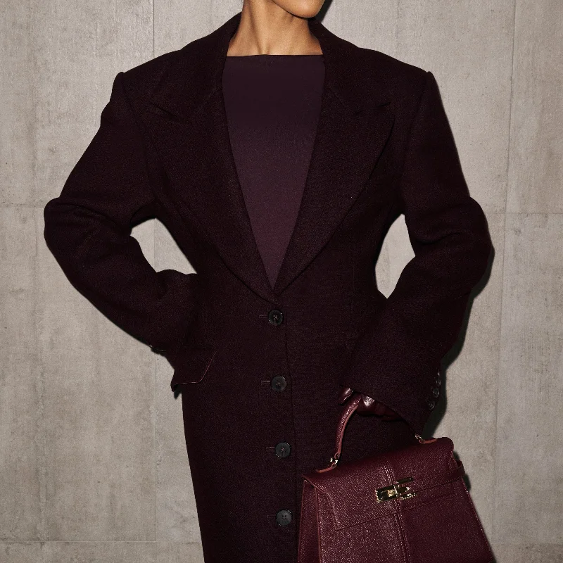 

Women Long Slim V-neck Coat Single Breasted Overcoat Shoulder Pad Maxi Jackets With Belt 2025 New Winter Lady Commute Outwear