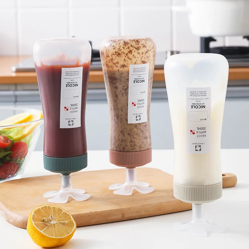 

350ml Sauce Bottle Condiment Squeeze Bottles for Ketchup Mustard Hot Sauces Honey Dispenser Gravy Cruet Kitchen Gadget