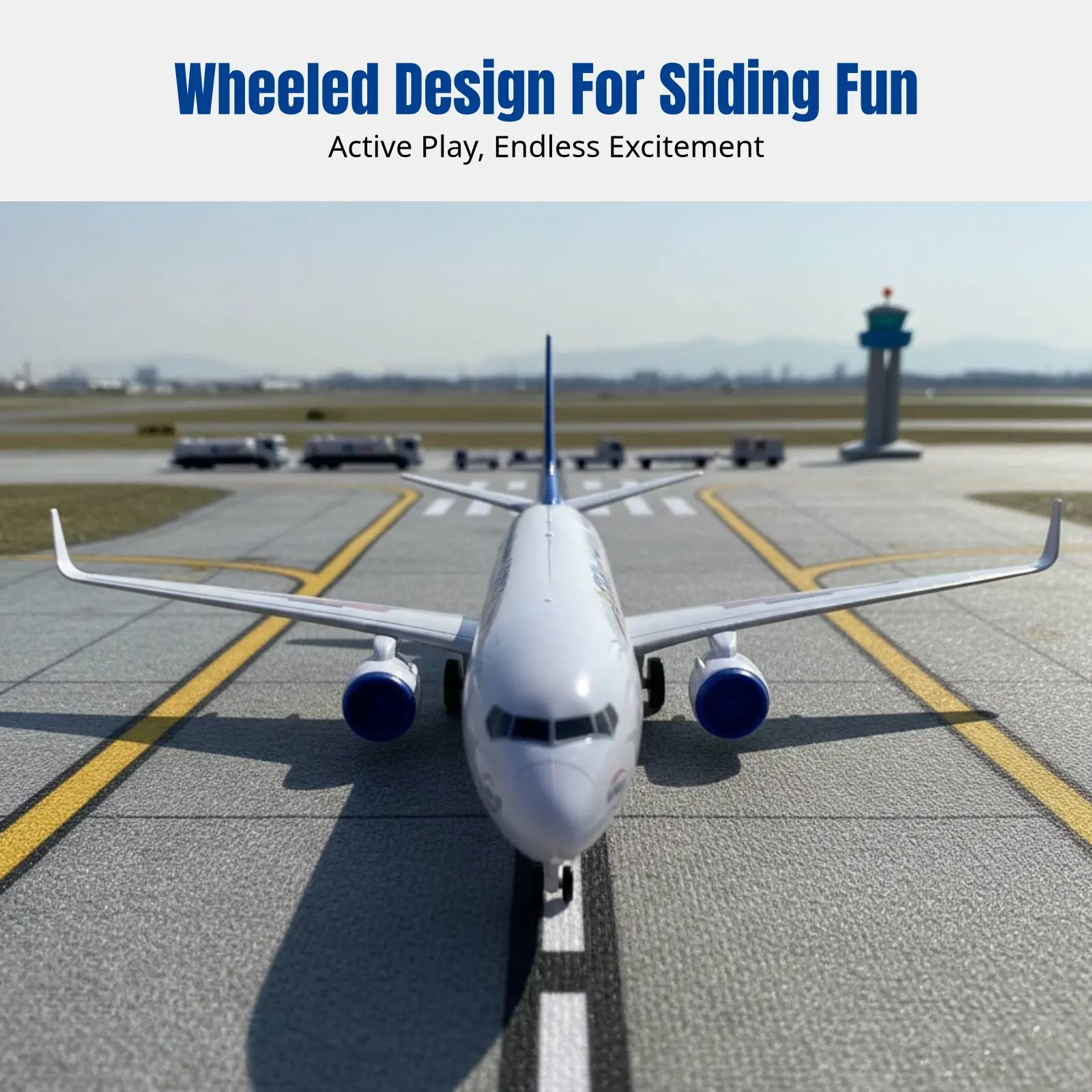 

Electric Passenger Aircraft Toy, Large 80cm Model Airplane, momentum, Lights, Sound, Rolling Wheels for Kids