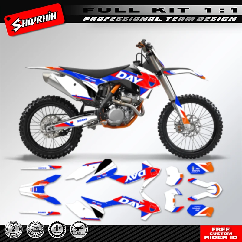 

Sawrain для SX SXF 2013 2014 2015 EXC XCW 2014 2015 2016 KTM Полный набор графических наклеек Наборы номеров Название на заказ