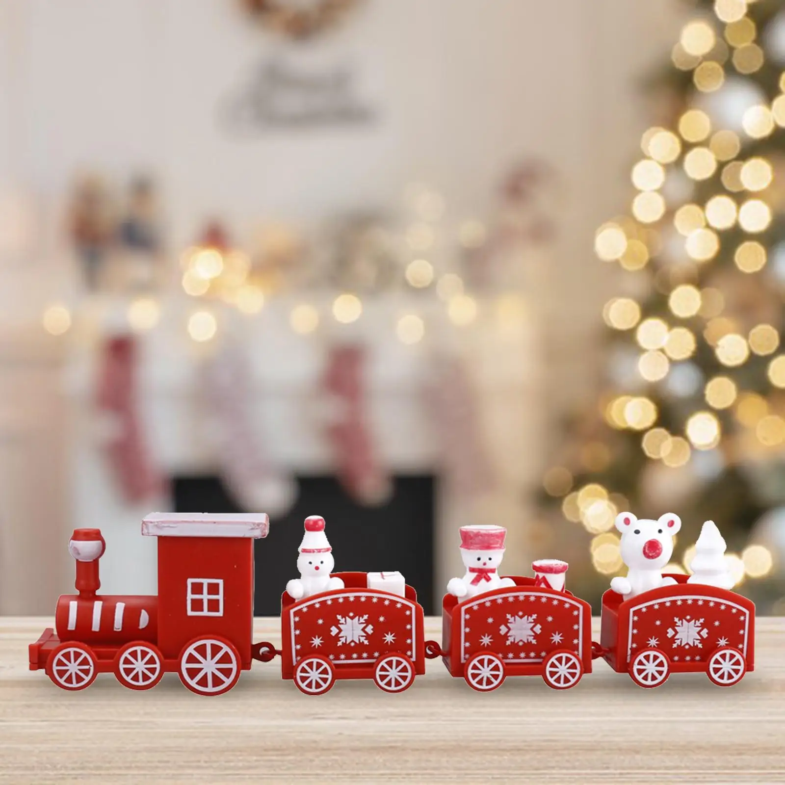 Christmas Train Ornament Decor Children Christmas Decoration Lovely Desktop Train Ornament for Festival Wedding Car Table Indoor