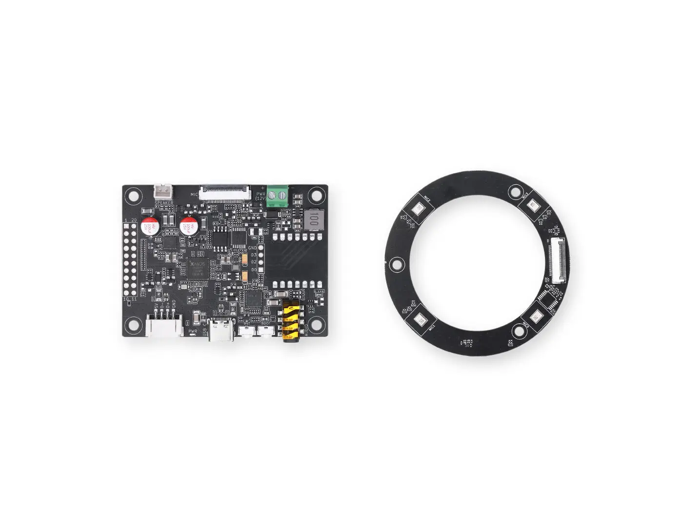 ReSpeaker Flex XVF3800 Circular Linear 4-Mic AI Microphone Array, 360° Far-Field Voice Capture, USB/I2S for Robotics Embodied AI
