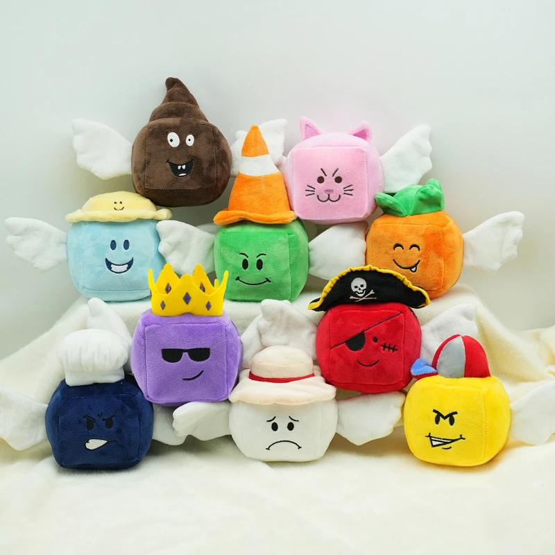 lucky blocks Plush Toys Anime square Wing Plushie Pillow Cute Stuffed Dolls Warrick Peripheral Kids Fans Christmas Birthday Gift