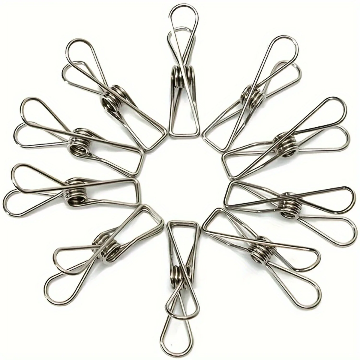 

60pcs Stainless Steel Clothespins, Spring Clip, Hanger Clothespins, Clothes Pin Clip, Metal Windproof Sock Clip Glove clips Pegs