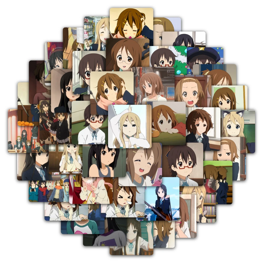 10/30/50pcs Kawaii Azusa Yui K-On Anime Stickers Girls Ritsu Mio Sticker Scrapbooking Guitar Phone Laptop Kotobuki Tsumugi Decal