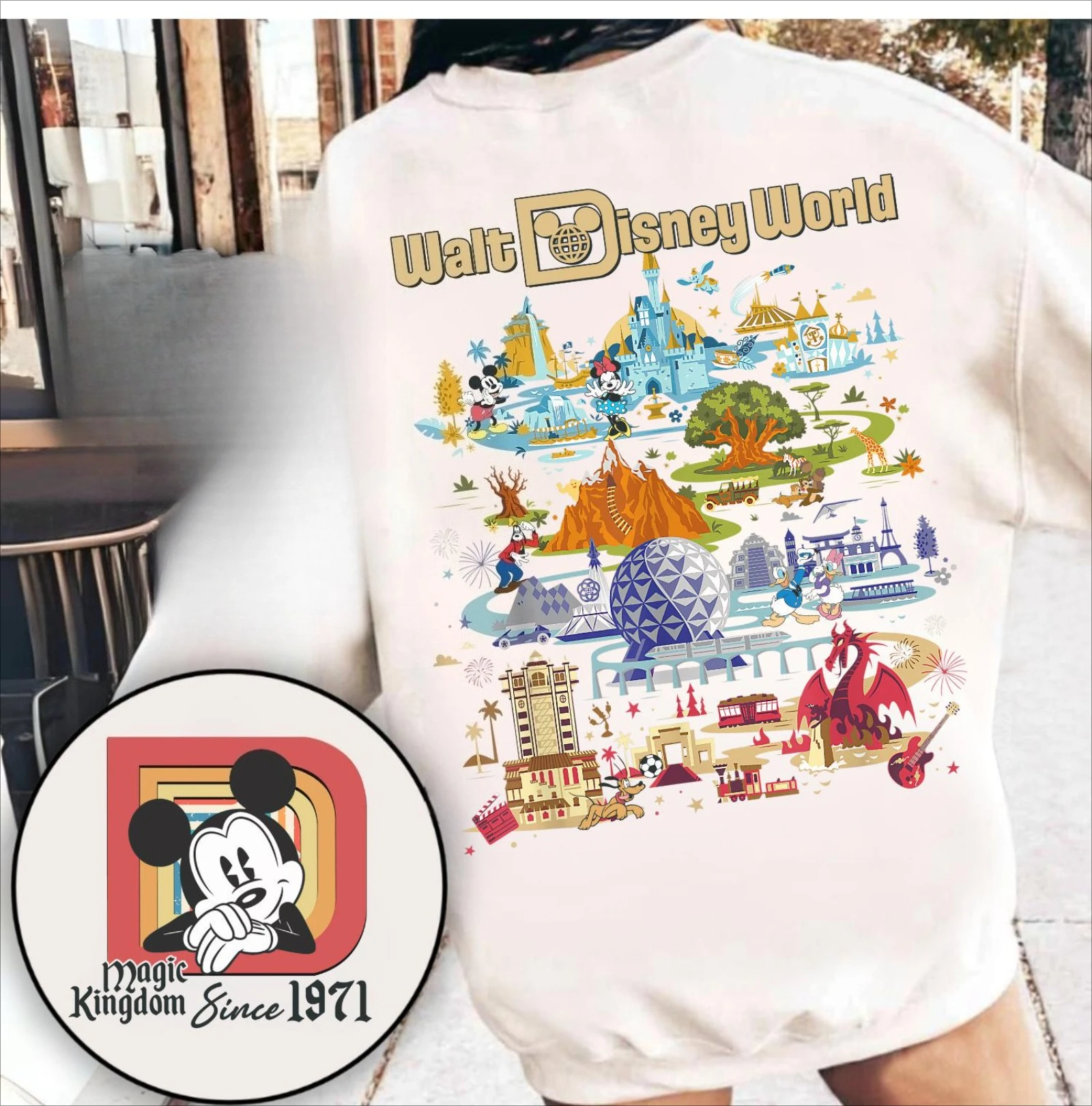 بلوزات والت ديزني وورلد، بلوزات ريترو ديزني وورلد، هوديس ماجيك كينغدوم 1971، ملابس شقيقة رحلة ديزني #1
